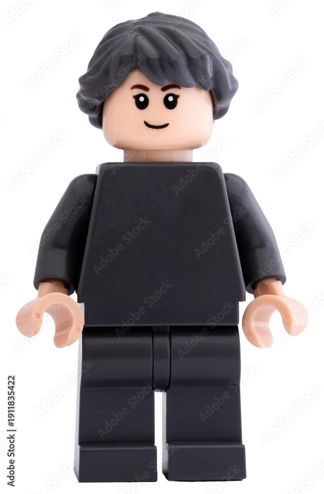 Fototapeta premium Dortmund - Deutschland 13. Februar 2026 - Dunkelgraue Lego Minifigure 