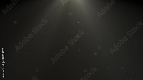 Cinematic black background with moving spotlight and floating particles  4K video footage