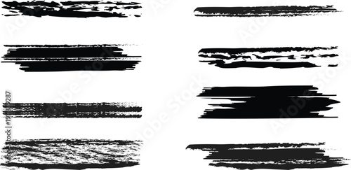 Collection of black brush strokes on white background