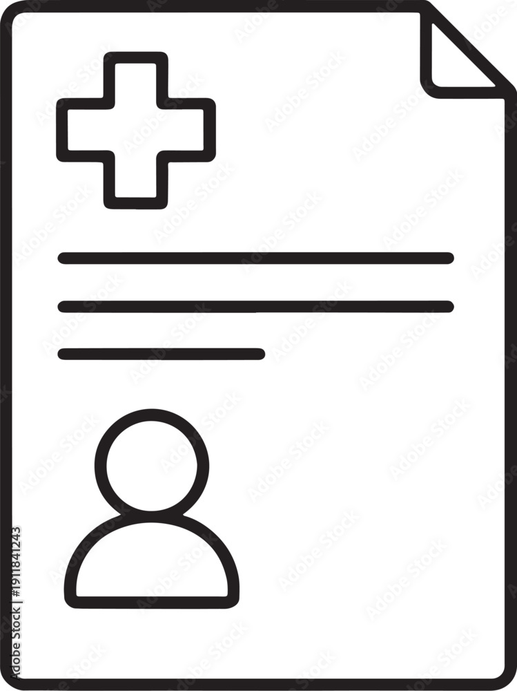 Obraz premium Pediatric Health Report Icon Child Medical Summary Line Art.eps