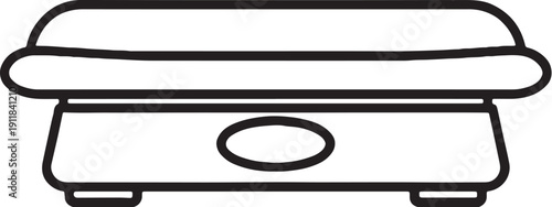 Pediatric Weight Scale Icon Child Health Check Line Art.eps