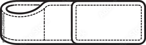 Fishing Rod Strap Velcro Line Art Icon.eps