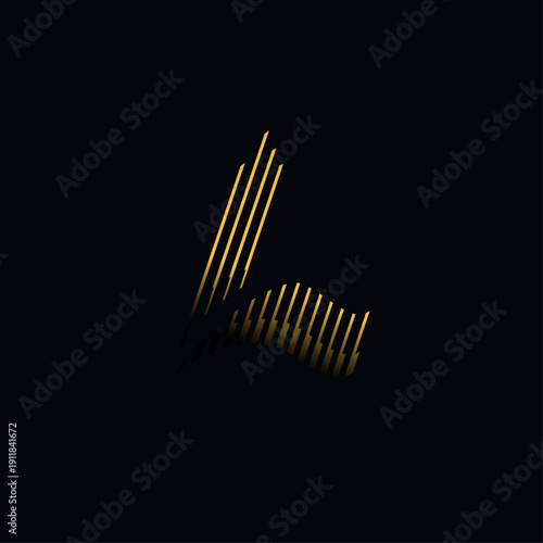 Modern, original, stylish logo in the shape of the letter L in vector.