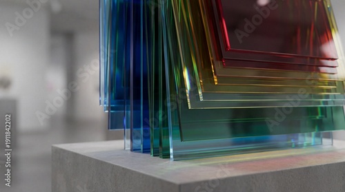 A colorful layered glass ar...