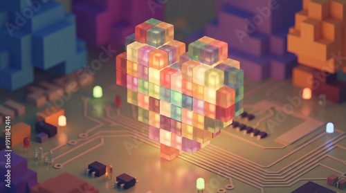 Digital Heart: A vibrant, p...