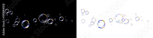 Clear Glossy Water Bubbles Collection Isolated Overlay PNG.