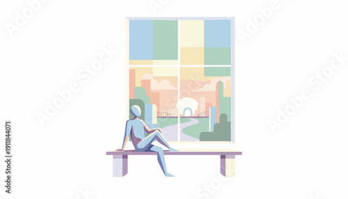 Strategic solitude: Modern corporate figure contemplating the path toward resilience and future urbanization