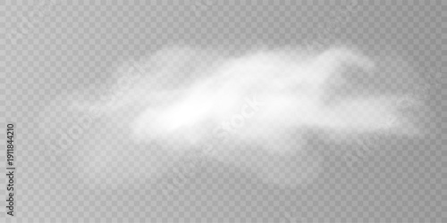 Airy Cumulus Cloud with Natural Light Texture PNG.