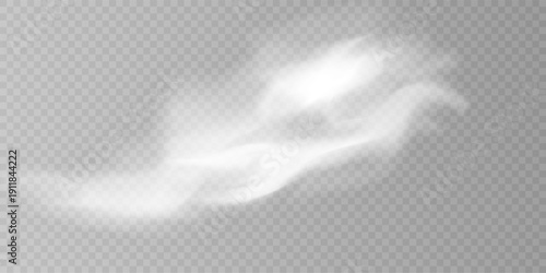 Airy Cumulus Cloud with Natural Light Texture PNG.