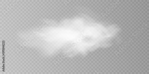 White Smoke Plume or Fog Element Transparent PNG.
