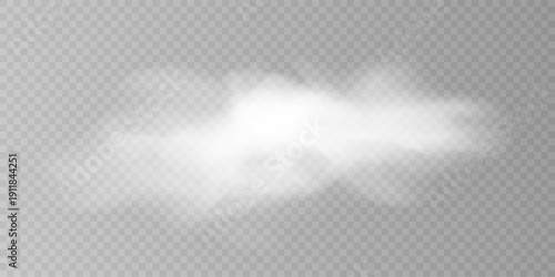 Soft White Vapor Fog Cloud Overlay Transparent PNG.