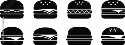 Various burger food restaurant fast food meals