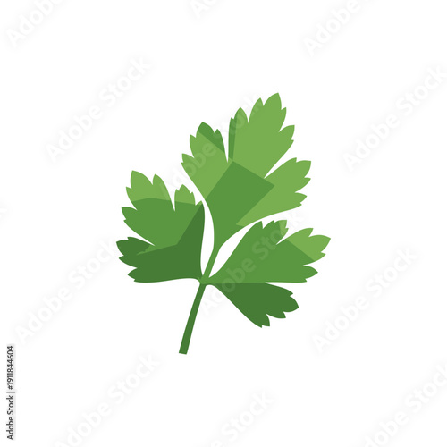 Parsley Leaf Mosaic Icon Culinary Herb Green Leaf Vector Illustration