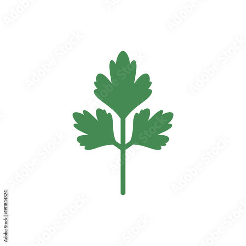 Parsley Sprig Mark Icon Illustration Fresh Herb Culinary Plant Green Leaves