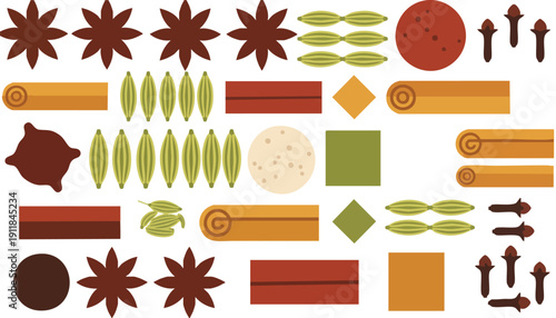 Foundation of Flavor and Structure: Modern Vector Pattern for Seasonal Brand Identity and Culinary Marketing