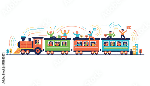 Agile Team Success Journey: Collaborative professionals achieving milestones and celebrating fast business growth