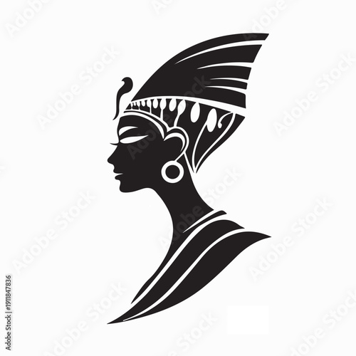 Female Figure in Egyptian Dress design Logo Vector On White Background