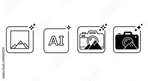 Ilustração vetorial noir de uma câmera digital como símbolo de tecnologia e mídia no ciberespaço para web e comércio digital