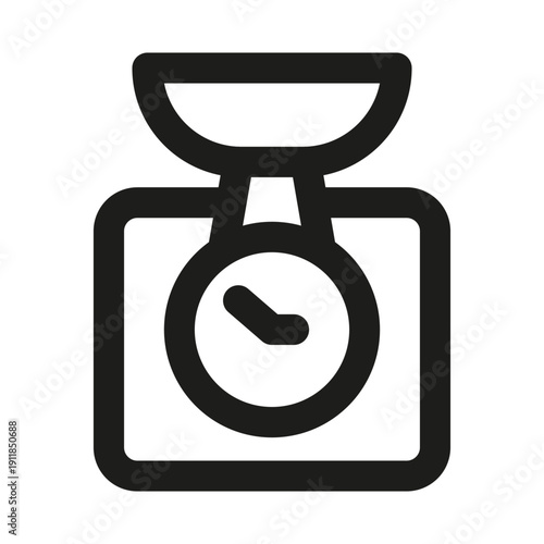 Weights Scale Professional Modern Line Icon. Minimal fitness measurement health gym outline design