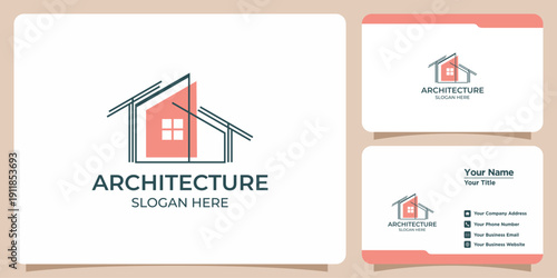 Modern Geometric House Architecture Logo Design Vector Icon