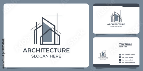 Abstract Geometric Architectural Building Logo Design Vector