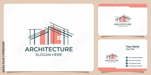 Modern Abstract Geometric Architecture Building Logo Vector Icon