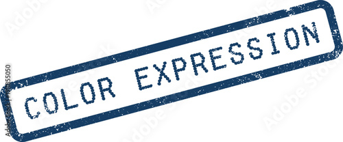 A grungy ink imprint of a rectangular rubber stamp with the bold text COLOR EXPRESSION clearly visible