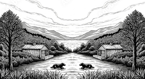 landscape in mountains