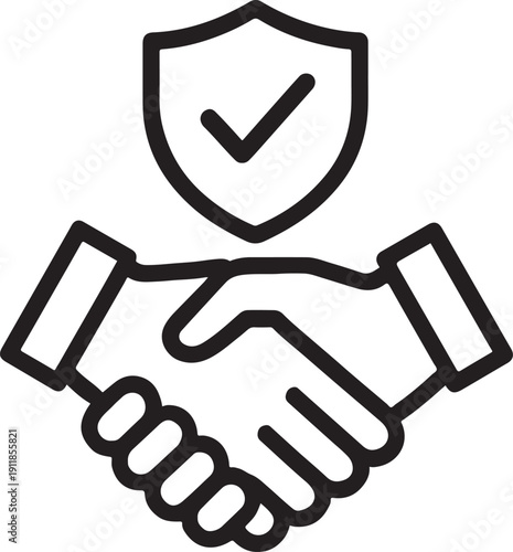 Handshake agreement icon for professional business partnership success and secure corporate contract management