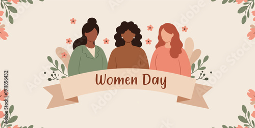 International women s day celebration with diverse group of women