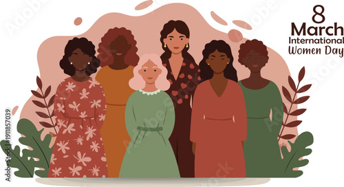 Diverse group of women celebrating international women s day together