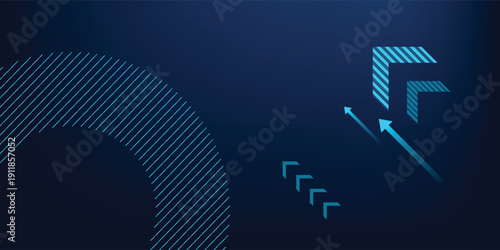 The dark blue gradient background and subtle grid pattern give a futuristic, data-driven atmosphere ideal for fintech or business themes vector illustration