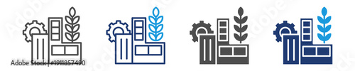 industrial agriculture icon sheet multiple style