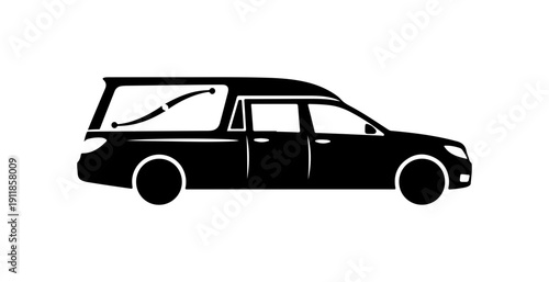 Black Hearse Vehicle SVG Icon