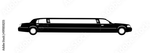 Black Luxury Stretch Limousine Vector Illustration