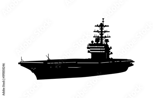 Silhouette of a Modern Aircraft Carrier