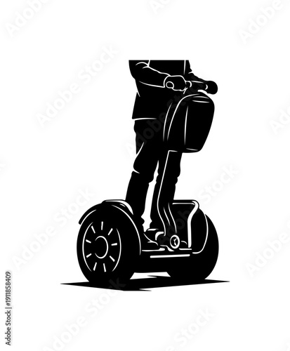 Black Segway Personal Transporter Vector Illustration