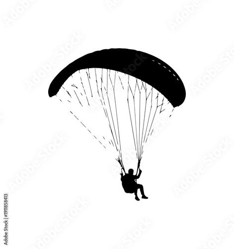 Parachutist Silhouette with Parachute