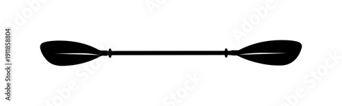 Double-Bladed Paddle Icon - Black and White