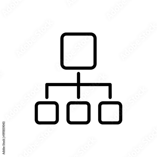 Hierarchical Organization Structure Icon on White Background