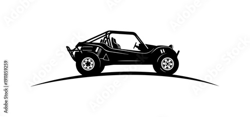 Minimalist Black Dune Buggy Vector Illustration