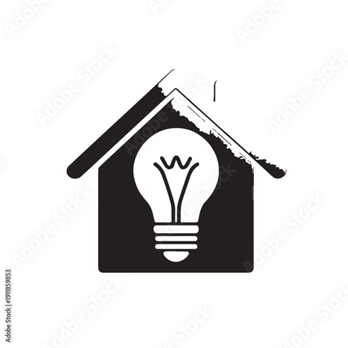 Black Fixing bulb home Silhouette Vector, High Quality Illustration on White Background