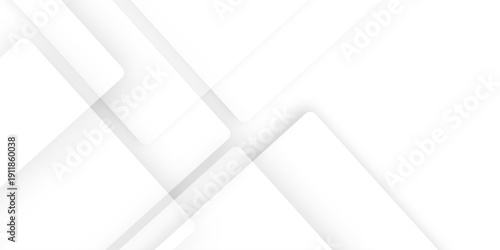 Abstract white background design with layers of textured white transparent material in triangle and squares shapes. White color technology concept geometric line vector white light grey background.