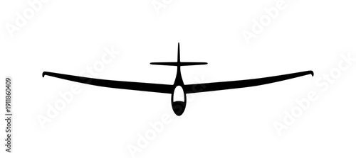 Minimalist Glider Aircraft Silhouette Vector Illustration