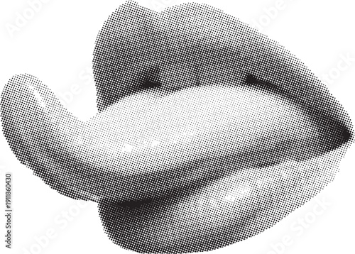 Halftone illustration of a shell with gradient tones and dots