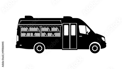 Mobile Book Van Illustration