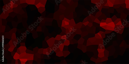 Abstract colored dark red geometric hexagonal hexagon mosaic cement stone textured background. Abstract stone concrete tile wall banner design. Broken Stained Red broken wallpaper in decoration.