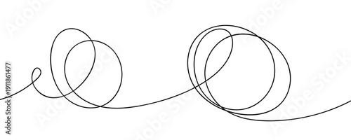 Hand drawn thin black continuous line for creative graphic design. Vector illustration.