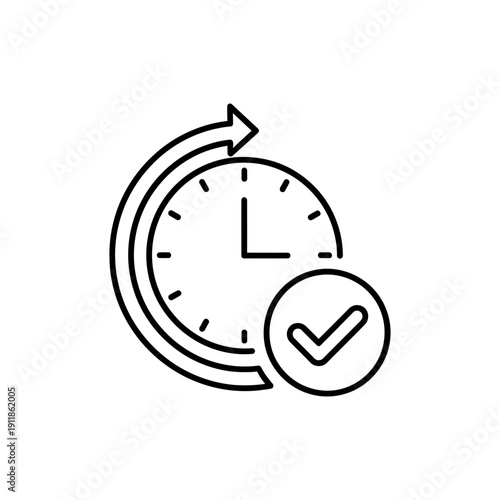 Overtime Approval Icon on White Background
