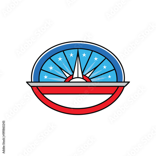 Wallpaper Mural Compass rose with stars and stripes, patriotic design for national flag day Torontodigital.ca